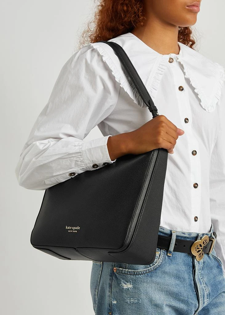商品Kate Spade|Hudson large black leather shoulder bag,价格¥2178,第5张图片详细描述