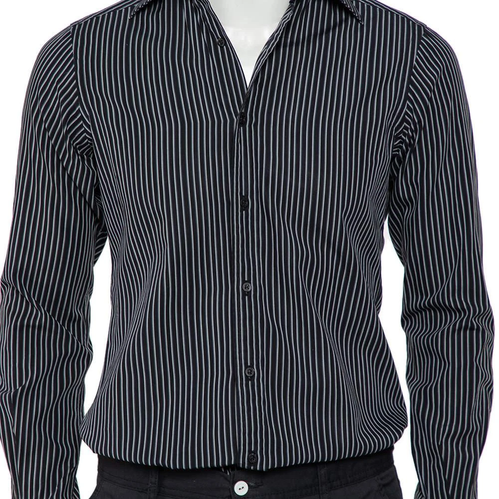 商品[二手商品] Gucci|Gucci Black Striped Cotton Button Front Shirt S,价格¥1030,第4张图片详细描述