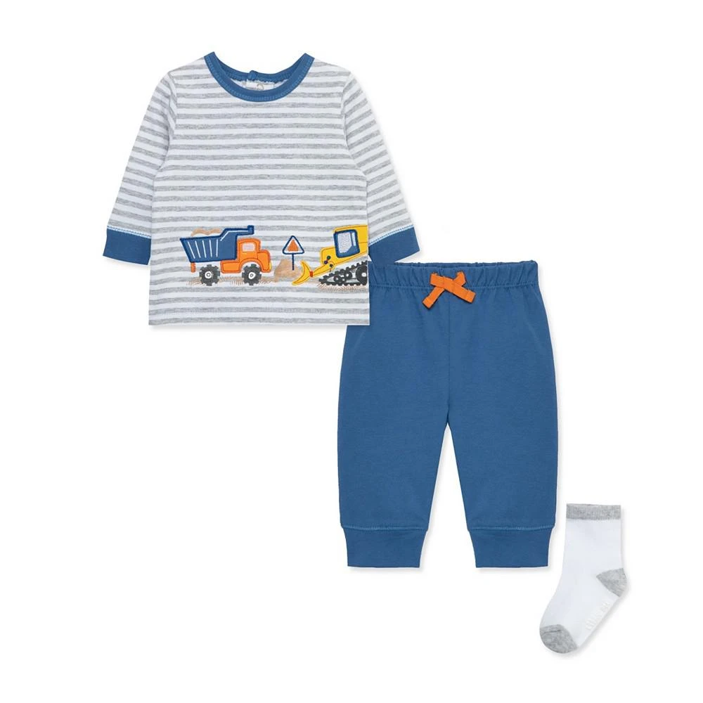 商品Little Me|Baby Boys Trucks Shirt, Jogger Pants and Socks, 3 Piece Set,价格¥158,第1张图片