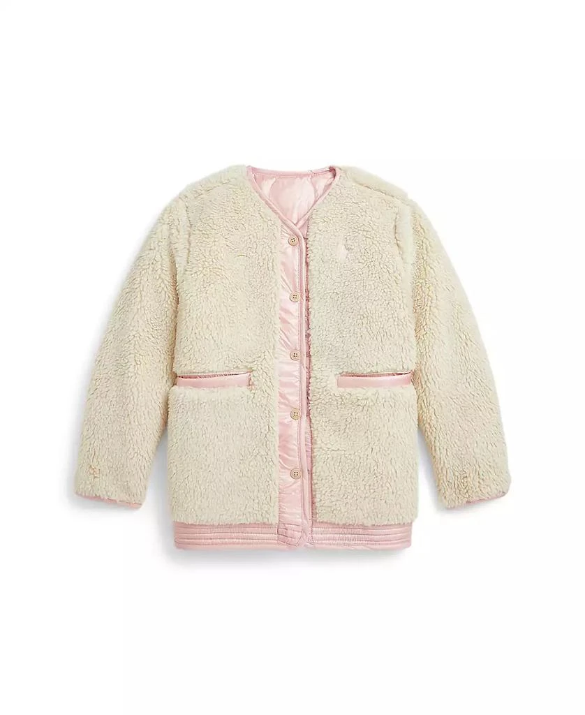 商品Ralph Lauren|Toddler And Little Girls Quilted Teddy Fleece Reversible Jacket,价格¥980,第3张图片详细描述