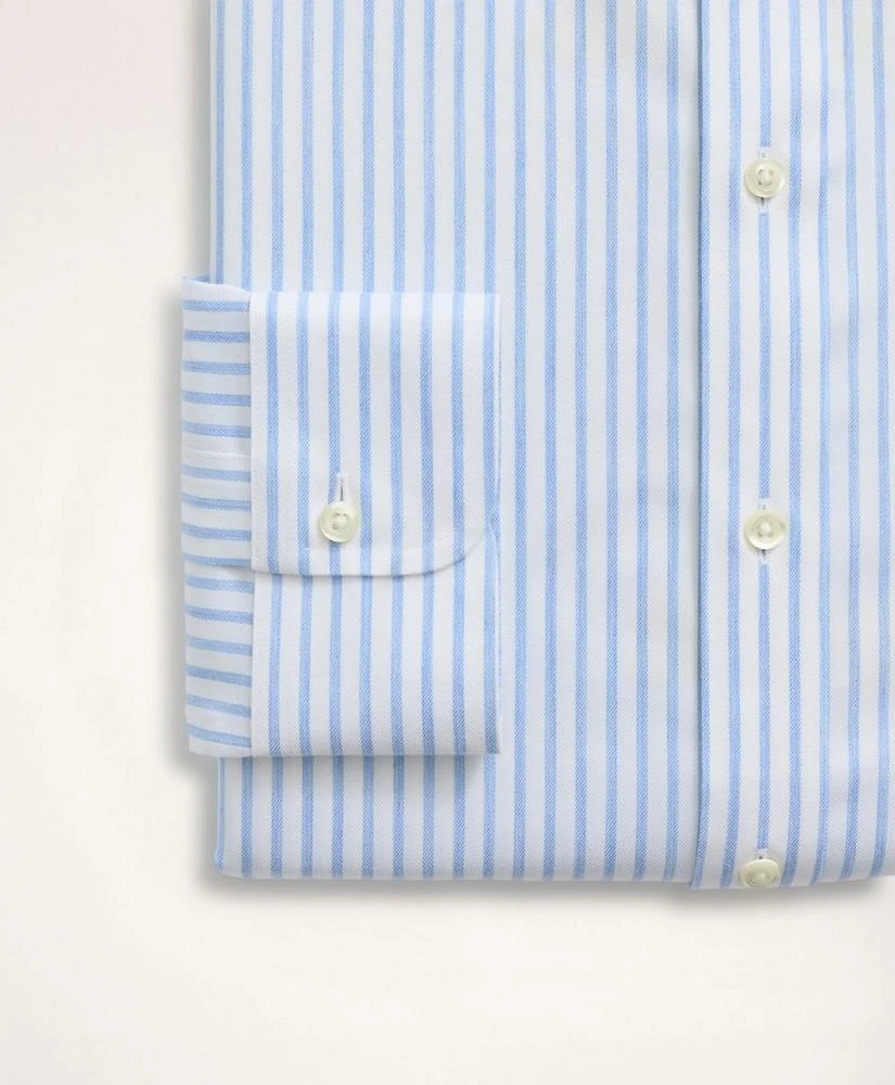 商品Brooks Brothers|Stretch Regent Regular-Fit Dress Shirt, Non-Iron Twill Stripe  Ainsley Collar,价格¥960,第4张图片详细描述