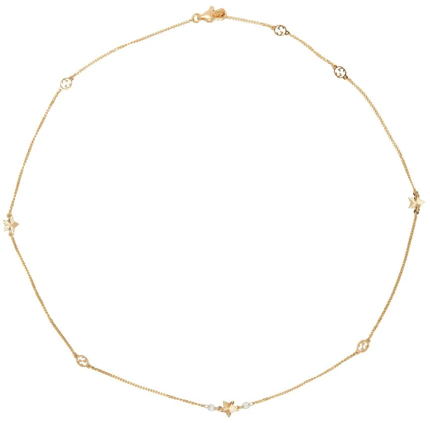 商品Gucci|Gold Interlocking G Star Necklace,价格¥16437,第1张图片