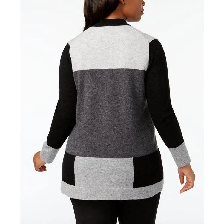 商品Charter Club|大码 Cashmere Colorblocked Duster Cardigan, Created for Macy's,价格¥674,第3张图片详细描述