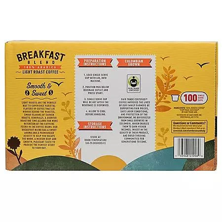 商品Member's Mark|Member's Mark Breakfast Blend Light Roast Coffee Pods, 100 ct.,价格¥245,第2张图片详细描述