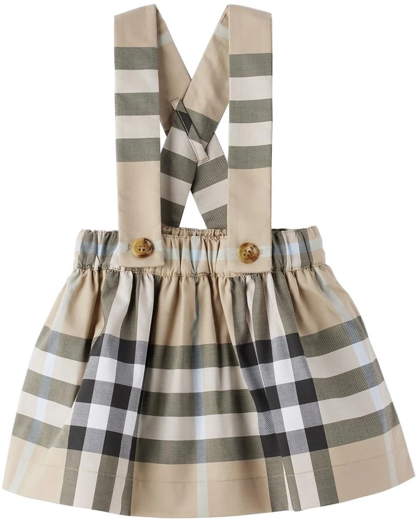 商品Burberry|Baby Beige Check Bodysuit & Skirt Set,价格¥1801,第4张图片详细描述