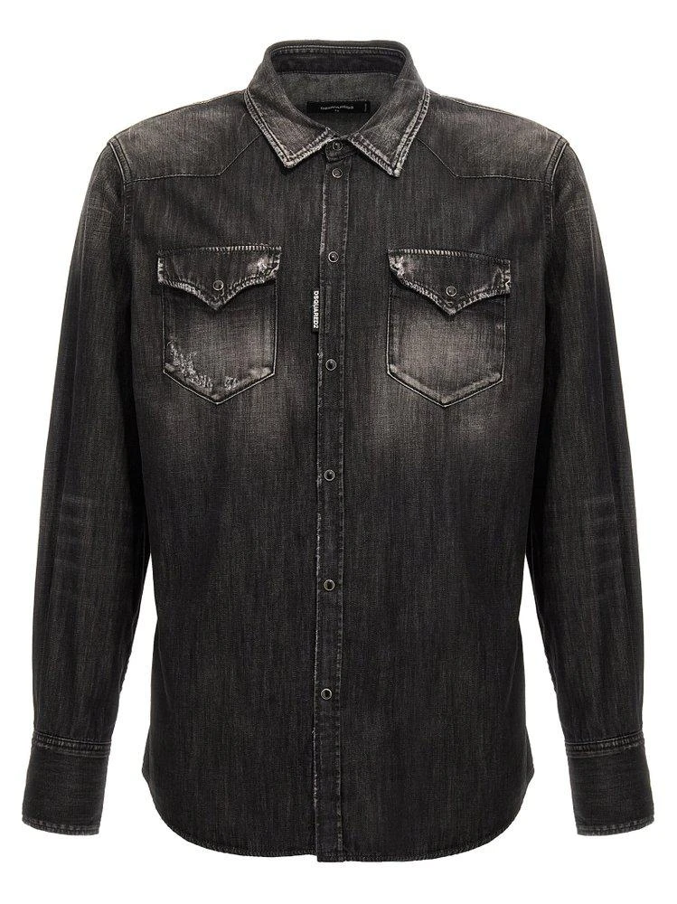 商品DSQUARED2|Dsquared2 Distressed Denim Shirt,价格¥2172,第1张图片