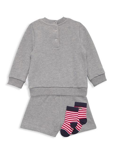 商品Lacoste|Baby's 3-Piece Sweatshirt, Shorts, & Socks Set,价格¥665,第4张图片详细描述