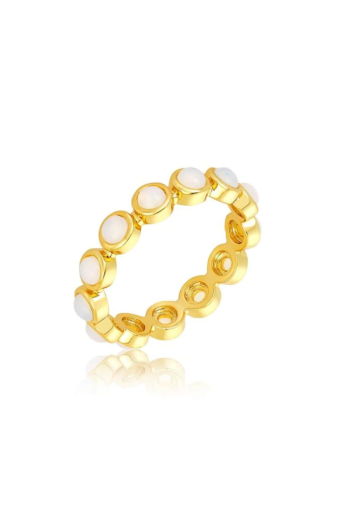 商品ADORNIA|14K Gold Plated Imitation Opal Cabochon Eternity Ring,价格¥152,第1张图片