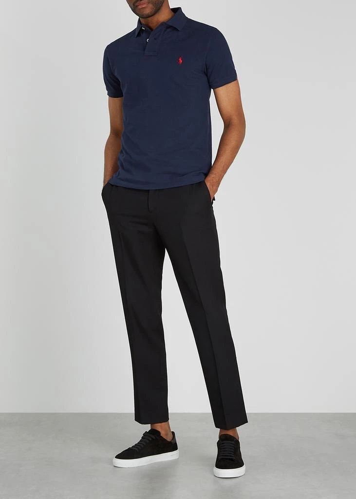 商品Ralph Lauren|Navy slim piqué cotton polo shirt,价格¥1124,第4张图片详细描述