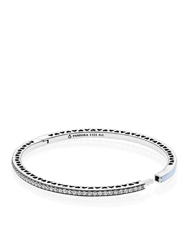 商品PANDORA|PANDORA Bracelet - Air Blue Enamel, Sterling Silver & Cubic Zirconia Radiant Hearts of Pandora,价格¥631,第2张图片详细描述