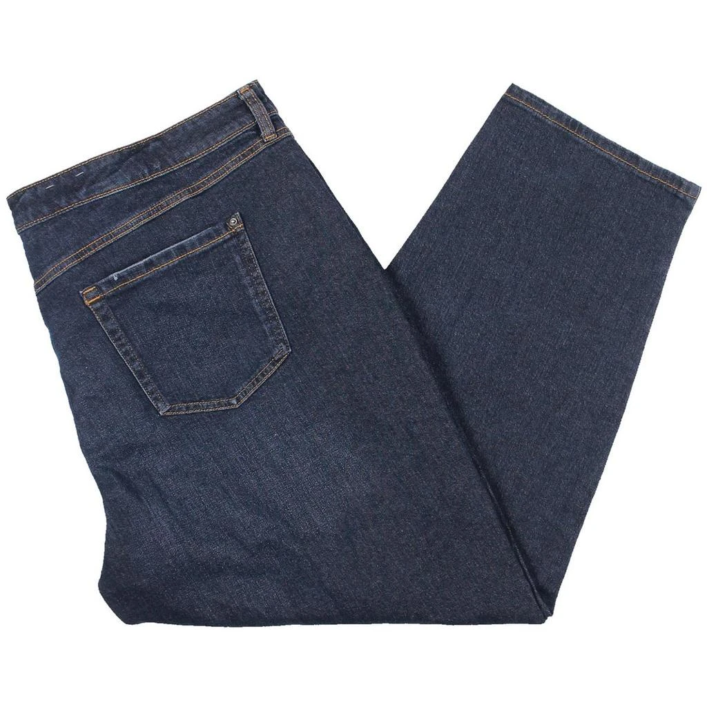 商品INC International|Plus Womens Denim Stretch Straight Leg Jeans,价格¥213,第2张图片详细描述