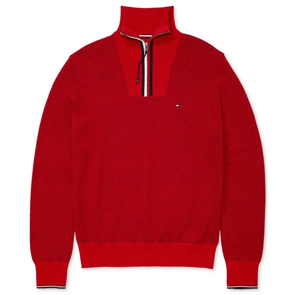 商品Tommy Hilfiger|Men's Adaptive Manhattan Quarter Zip Solid Sweater,价格¥408,第1张图片