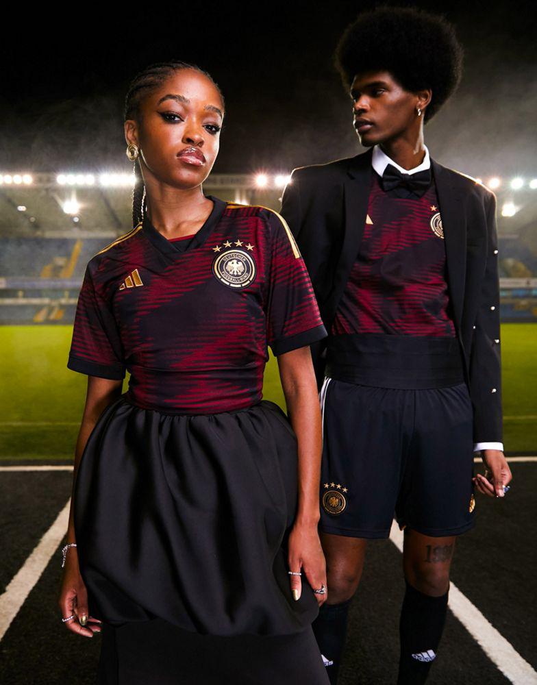 adidas Football Germany World Cup 2022 unisex away shirt in black商品第1张图片规格展示