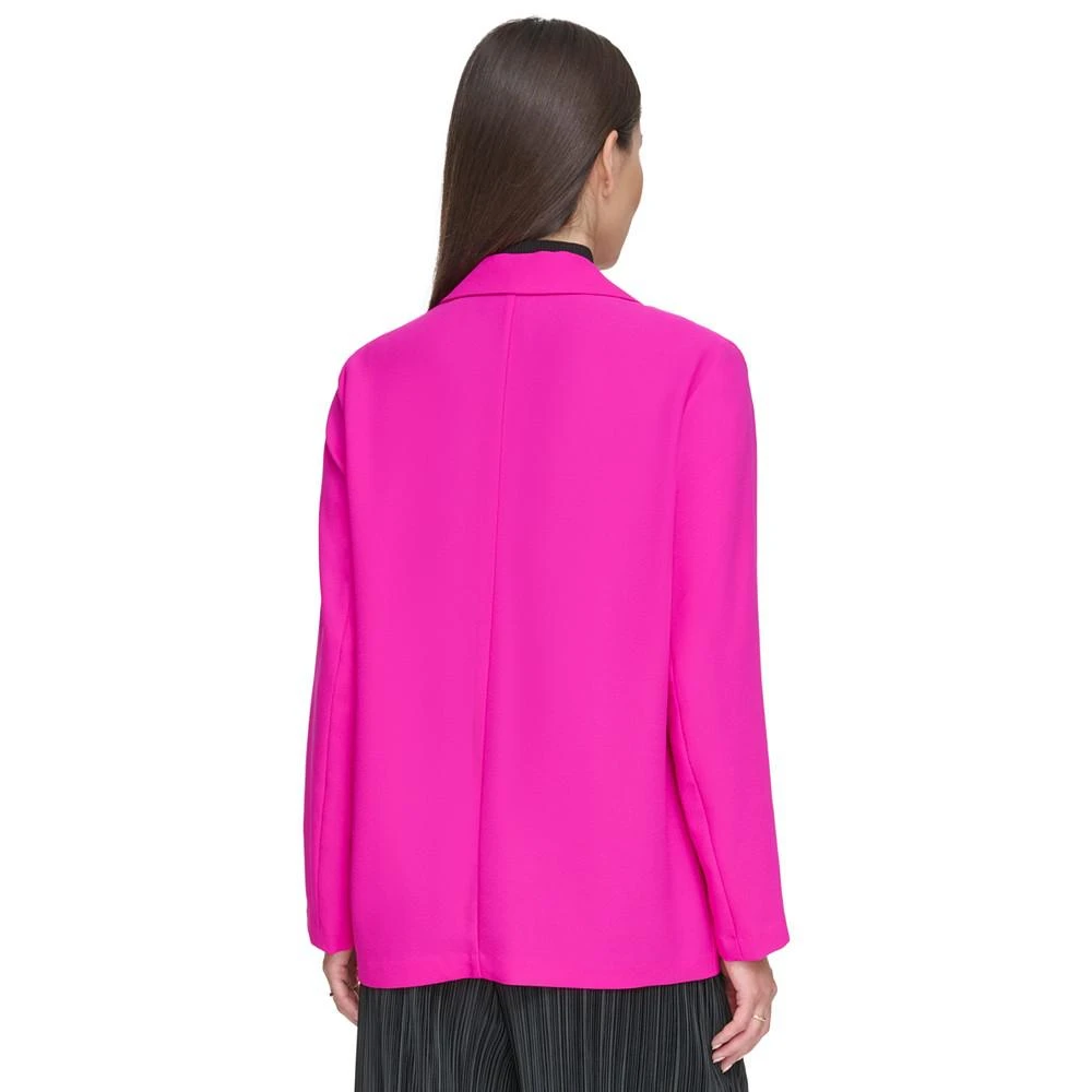 商品DKNY|Women's Notched Collar One Button Satin Blazer,价格¥214,第2张图片详细描述