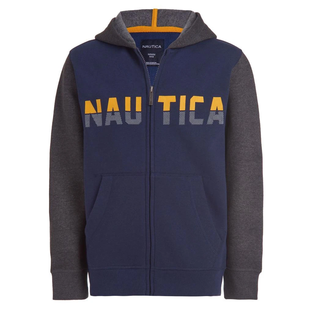 商品Nautica|Nautica Little Boys' Logo Colorblock Full-Zip Hoodie (4-7),价格¥97,第2张图片详细描述