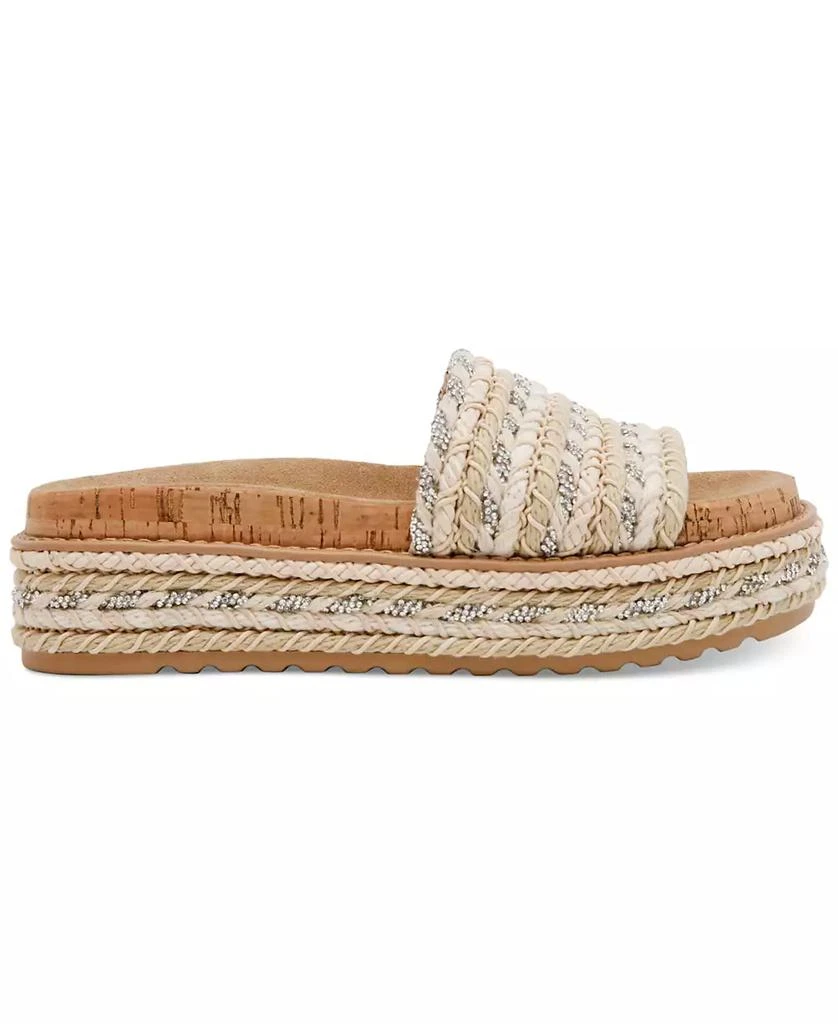 商品Steve Madden|Women's Bellar Raffia Platform Footbed Slide Sandals,价格¥742,第2张图片详细描述