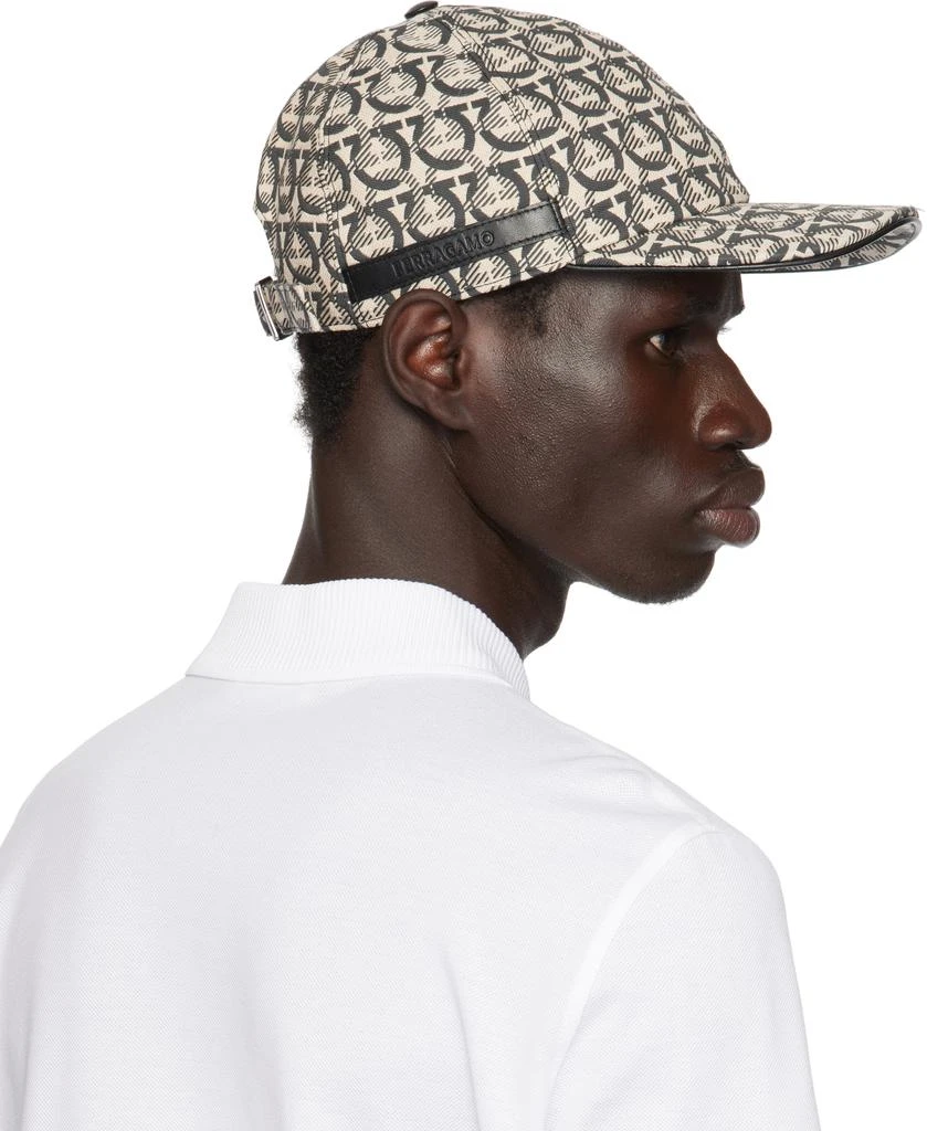 商品Salvatore Ferragamo|Beige & Black Gancini Baseball Cap,价格¥2989,第3张图片详细描述