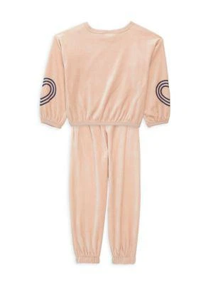 商品Juicy Couture|​Little Girl’s 2-Piece Velour Heart Sweatshirt & Joggers Set,价格¥248,第2张图片详细描述