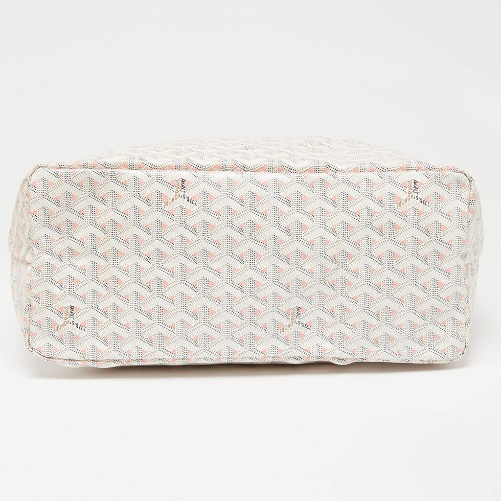 Goyard White/Pink Goyardine Coated Canvas and Leather Saint Louise Claire Voie PM Tote商品第6张图片规格展示