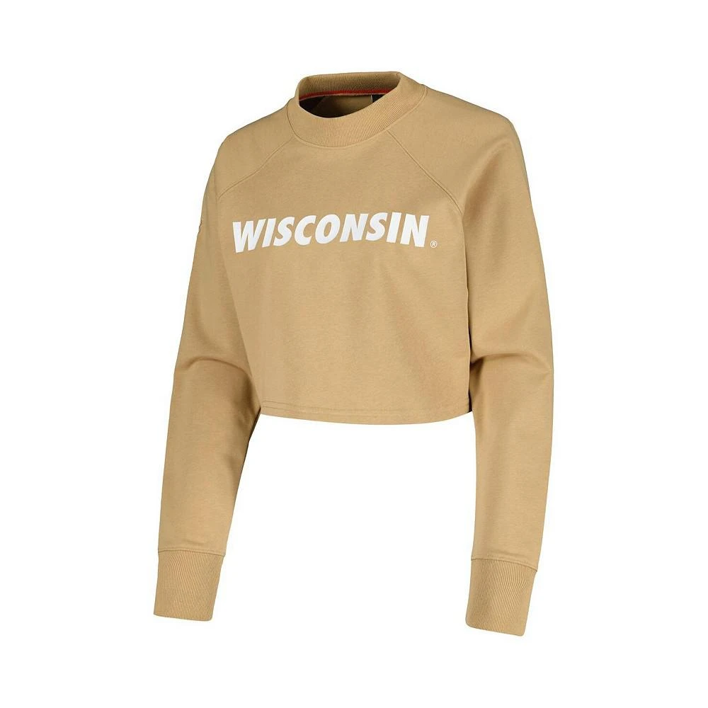 商品Kadyluxe|Women's Tan Wisconsin Badgers Raglan Cropped Sweatshirt and Sweatpants Set,价格¥747,第2张图片详细描述