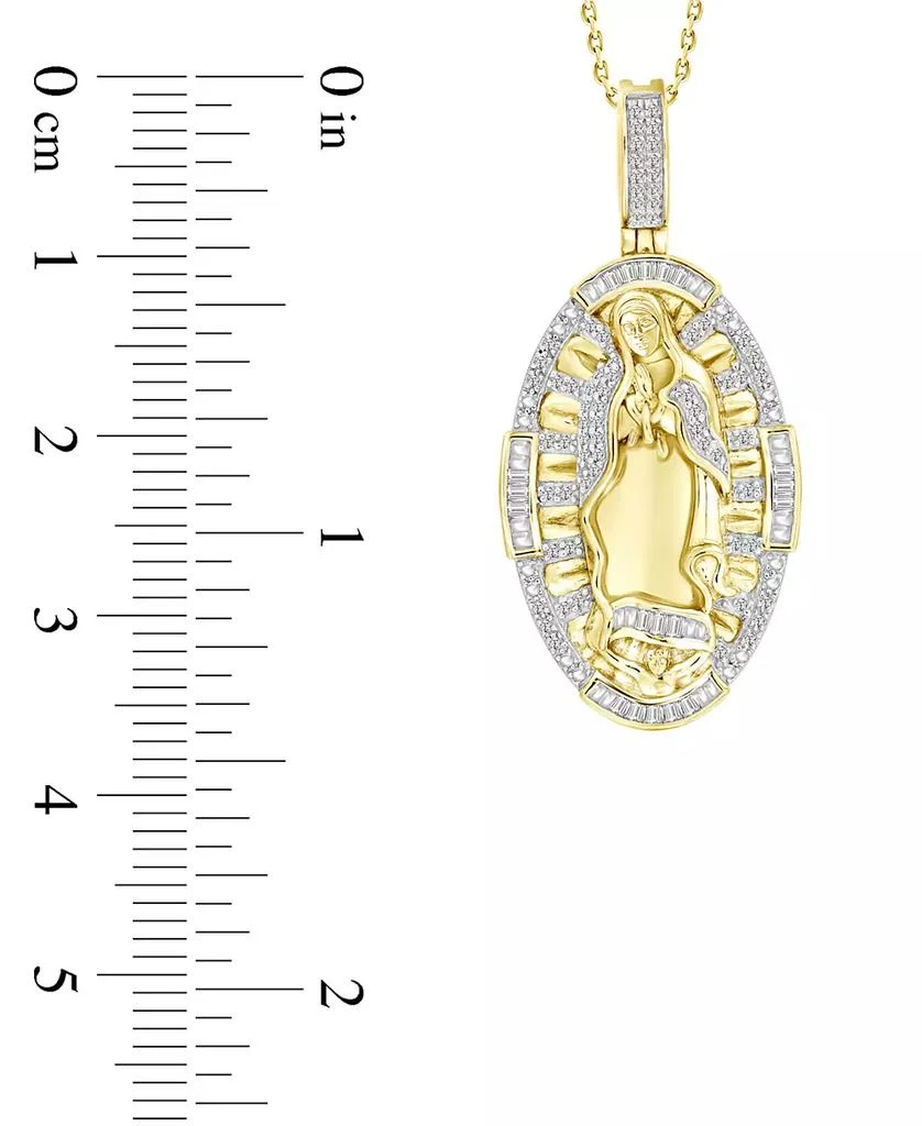 商品Macy's|Diamond Round & Baguette Our Lady of Guadeloupe Oval Medallion Pendant Necklace (1/4 ct. t.w.) in 10k Gold, 16" + 2" extender,价格¥5088,第3张图片详细描述