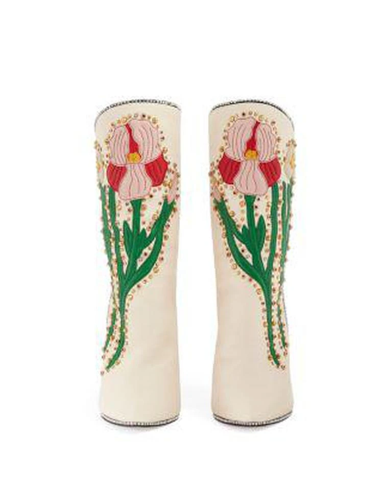 商品Gucci|Women's Crystal-Embroidered Booties,价格¥18704,第3张图片详细描述