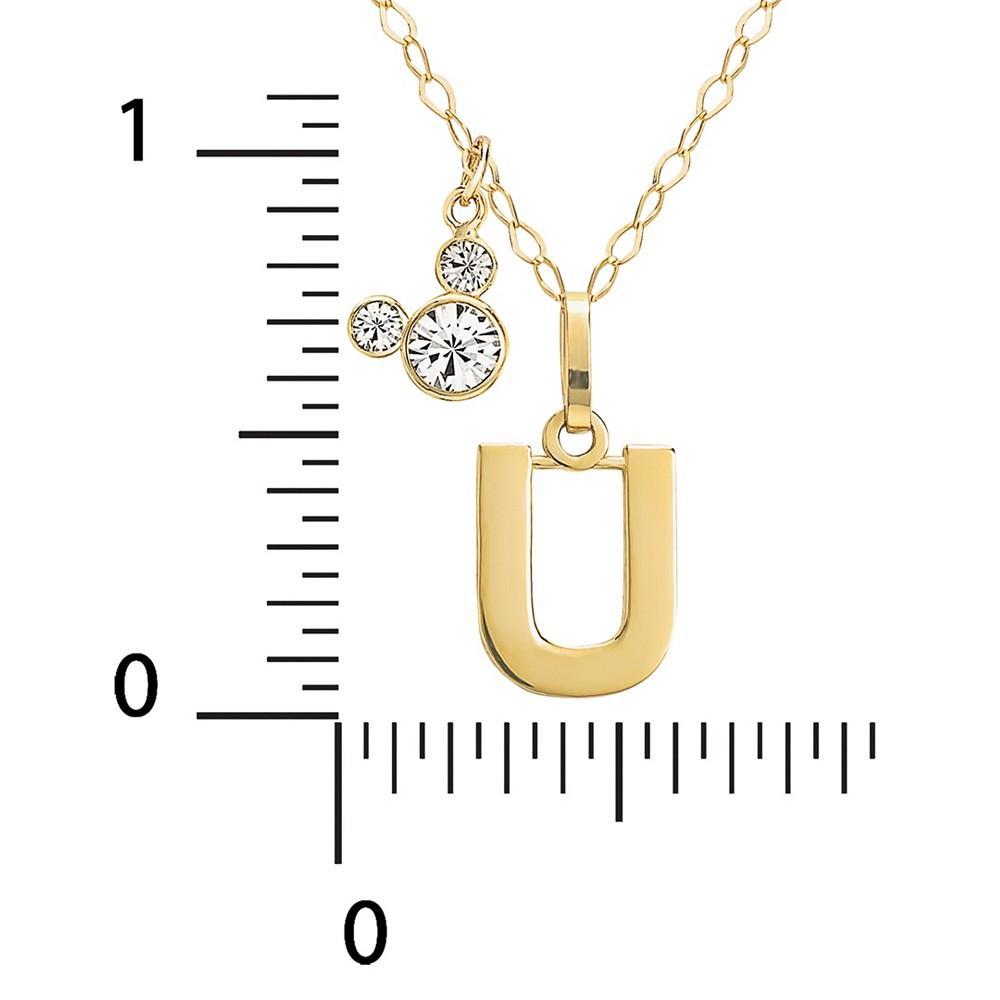 商品Disney|Mickey Mouse Initial Pendant 18" Necklace with Cubic Zirconia in 14k Yellow Gold,价格¥923,第5张图片详细描述