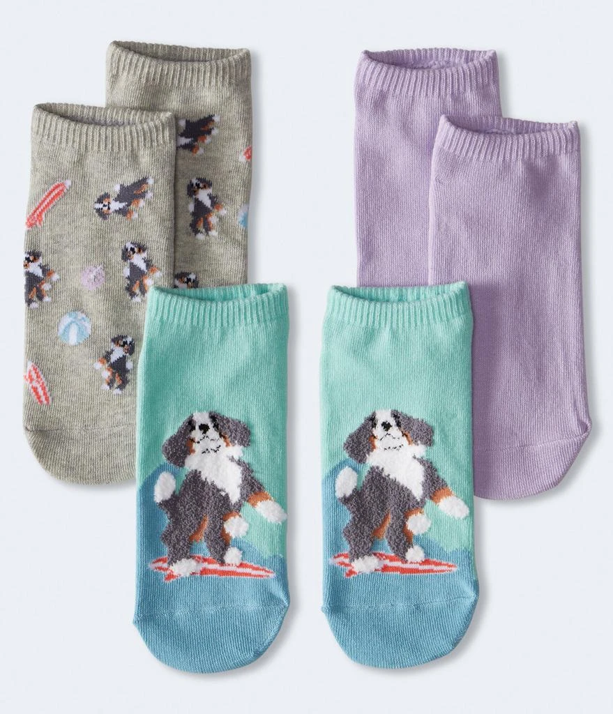 商品Aeropostale|Aeropostale Surfing Dog Ankle Sock 3-Pack,价格¥48,第1张图片