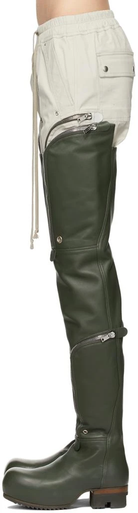 商品Rick Owens|Green Thigh-High Bauhaus Ballast Boots,价格¥31208,第3张图片详细描述