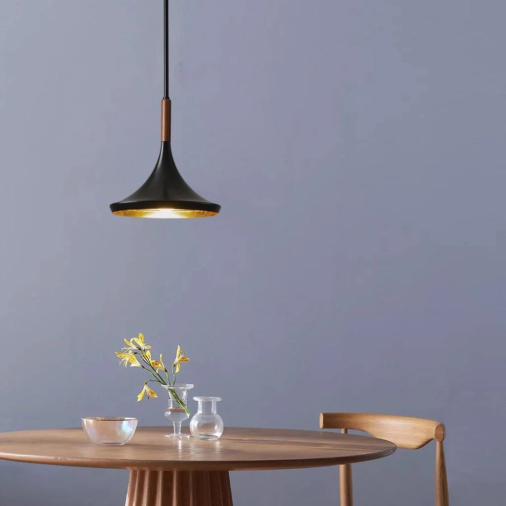商品Nova of California|Lodi Pendant Light Small - Matte Black, Walnut,价格¥2352,第4张图片详细描述