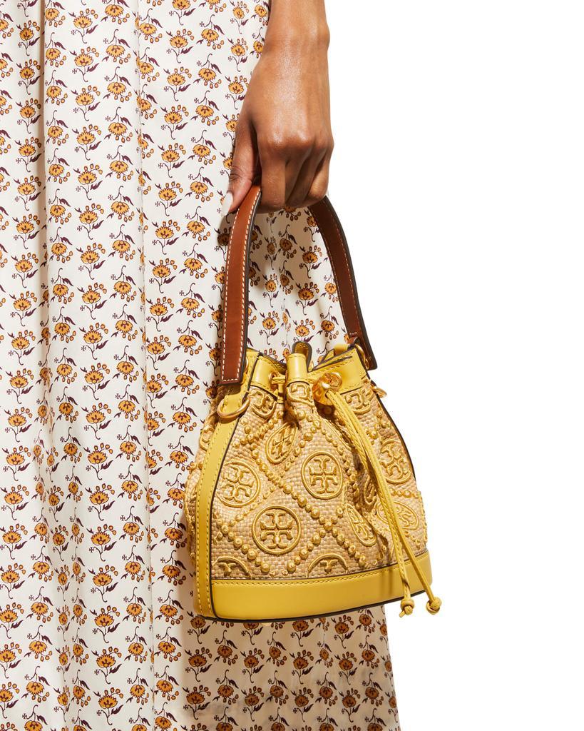 商品Tory Burch|T Monogram Straw Bucket Bag,价格¥2889,第4张图片详细描述