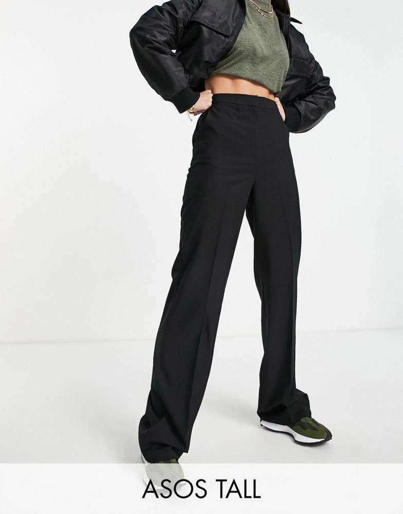 商品ASOS|ASOS DESIGN Tall ultimate straight leg trouser in black,价格¥274,第1张图片