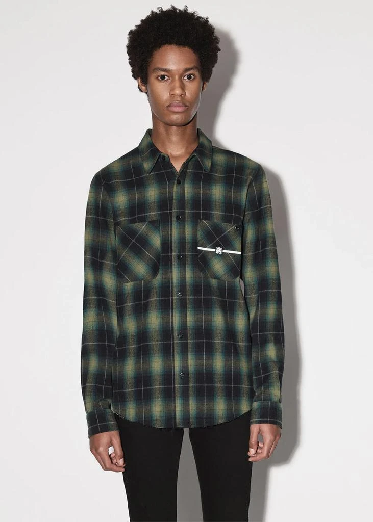 商品AMIRI|AMIRI Green Logo Flannel Shirt,价格¥3393,第2张图片详细描述