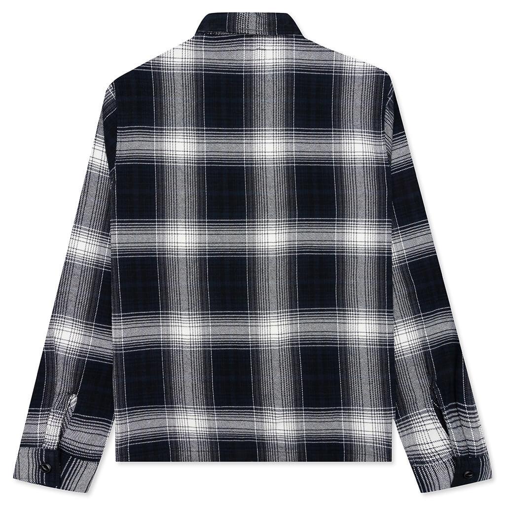 Stussy Shadow Plaid Zip L/S Shirt - Navy商品第2张图片规格展示