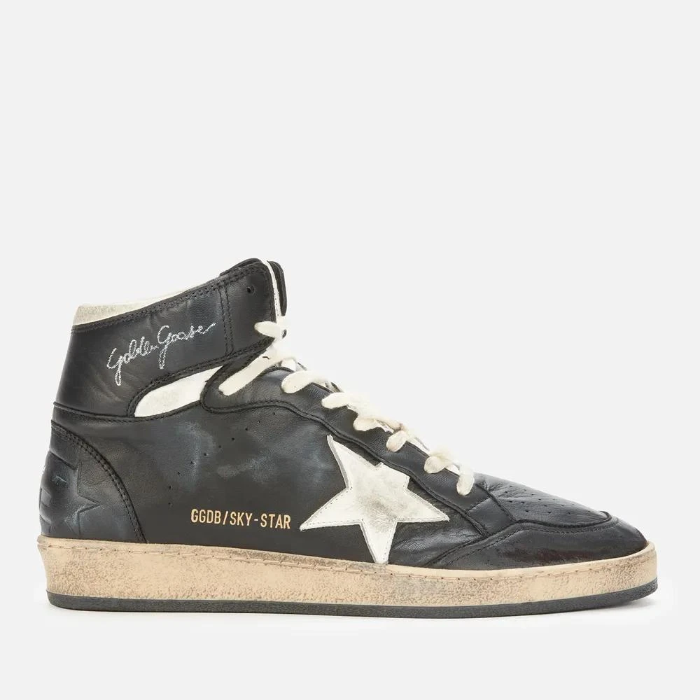 商品Golden Goose|Golden Goose Men's Sky Star Leather Basket Hi-Top Trainers,价格¥2744,第1张图片