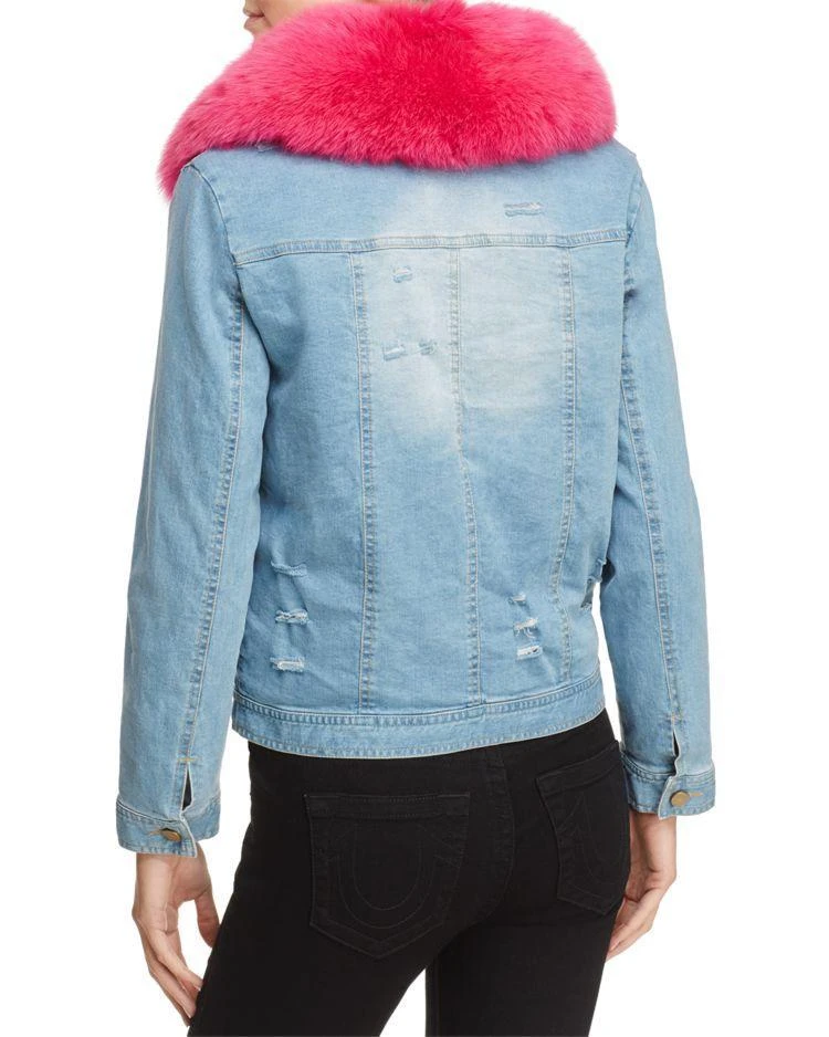 商品Peri Luxe|Fox Fur-Lined Denim Jacket - 100% Exclusive,价格¥3896,第2张图片详细描述