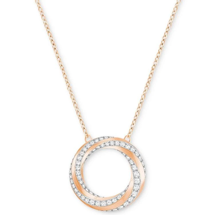 商品Swarovski|Pavé Swirl Circle Pendant Necklace,价格¥741,第1张图片