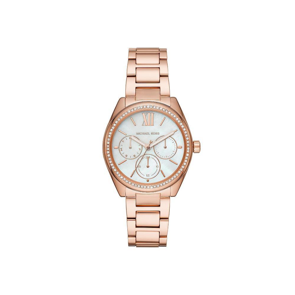 商品Michael Kors|Women's Janelle Multifunction Rose Gold-Tone Stainless Steel Bracelet Watch 36mm MK7095,价格¥917,第1张图片