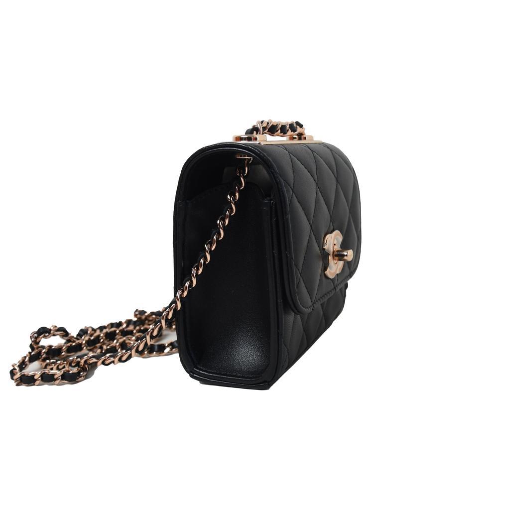 商品Chanel|Chanel Mini Trendy CC Rose Gold Hardware Black,价格¥27199,第4张图片详细描述