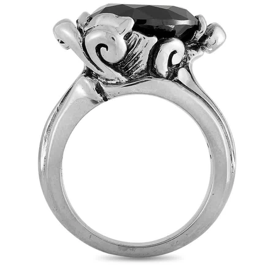 商品King Baby|Silver and Black Cubic Zirconia Floral Pattern Ring,价格¥1114,第2张图片详细描述