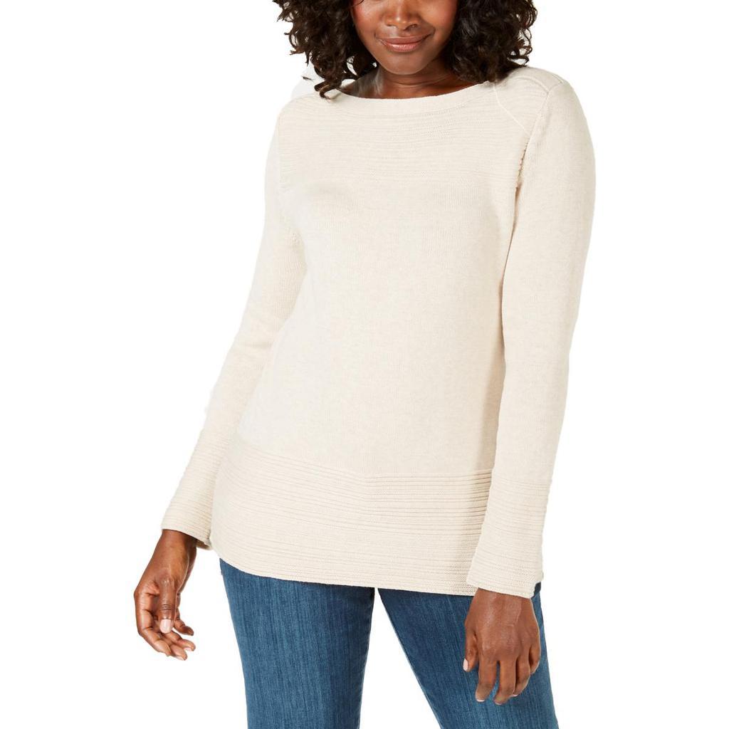 商品Karen Scott|Karen Scott Womens Ribbed Trim Wide Neck Pullover Sweater,价格¥125,第1张图片