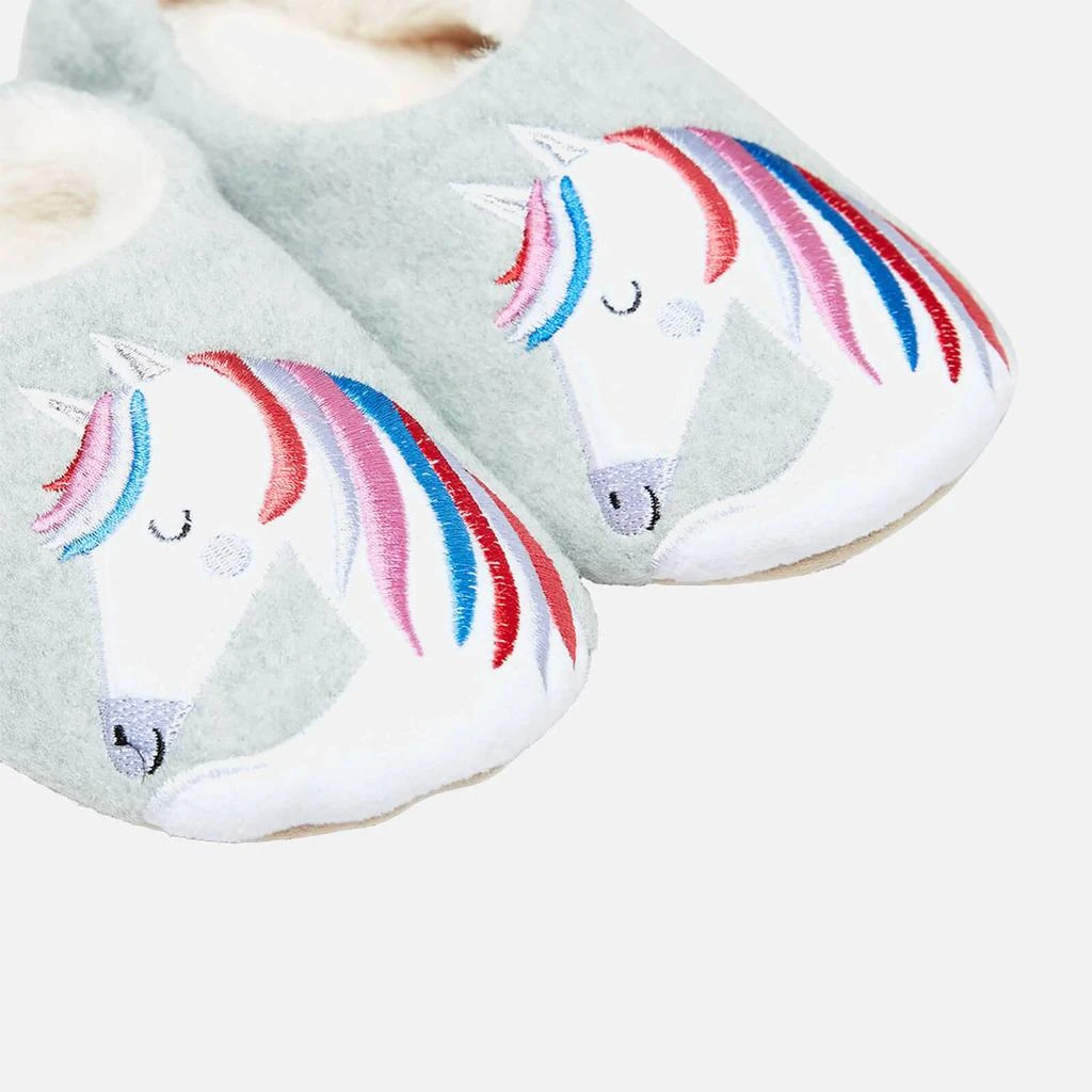 商品Joules|Joules Girls' Rainbow Horse Slippers - Grey,价格¥80,第2张图片详细描述