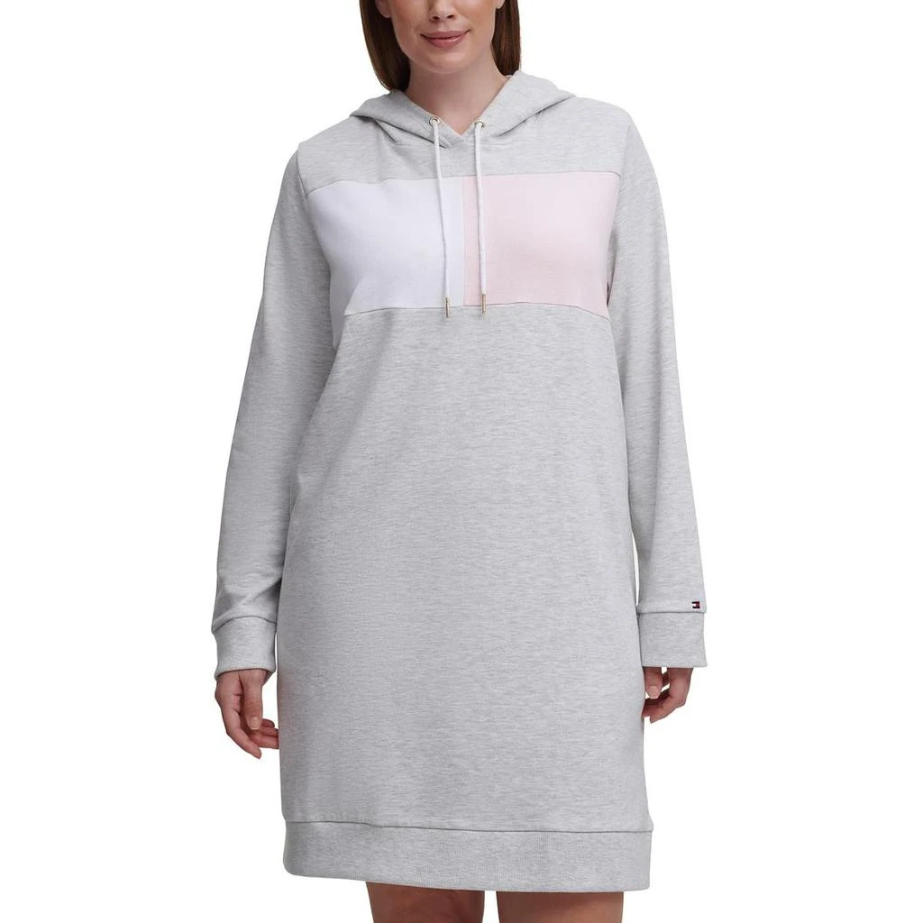 商品Tommy Hilfiger|Tommy Hilfiger Womens Plus Hoodie Short Sweatshirt Dress,价格¥92,第1张图片