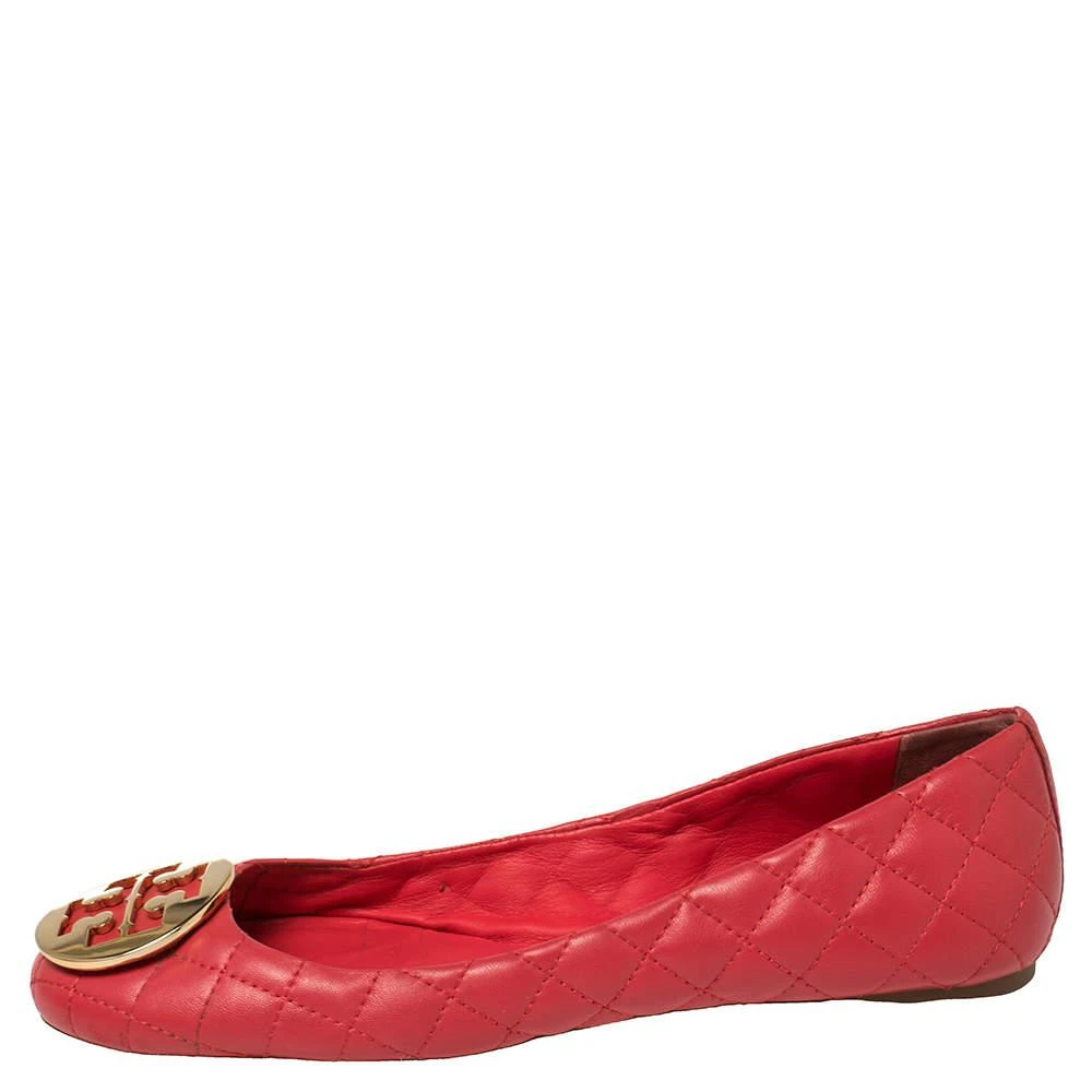 商品[二手商品] Tory Burch|Tory Burch Red Quilted Leather Reva Ballet Flats Size 38.5,价格¥1579,第2张图片详细描述