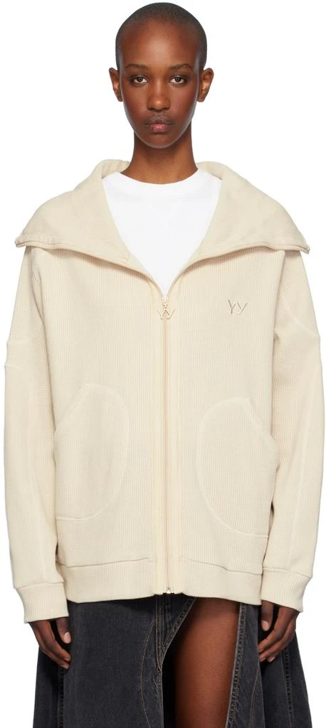 商品OPEN YY|Beige Waffle Balaclava Hoodie,价格¥1410,第1张图片