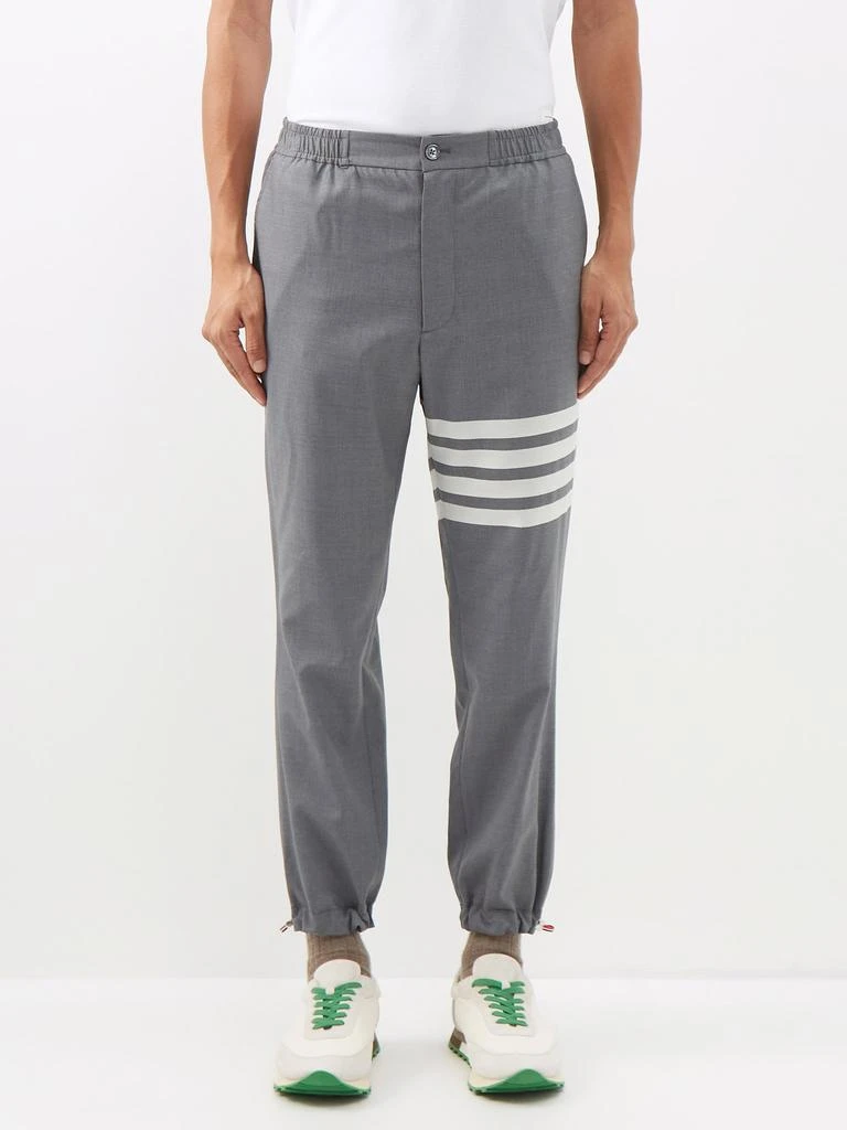 商品Thom Browne|Four-bar drawstring wool track pants,价格¥4570,第1张图片