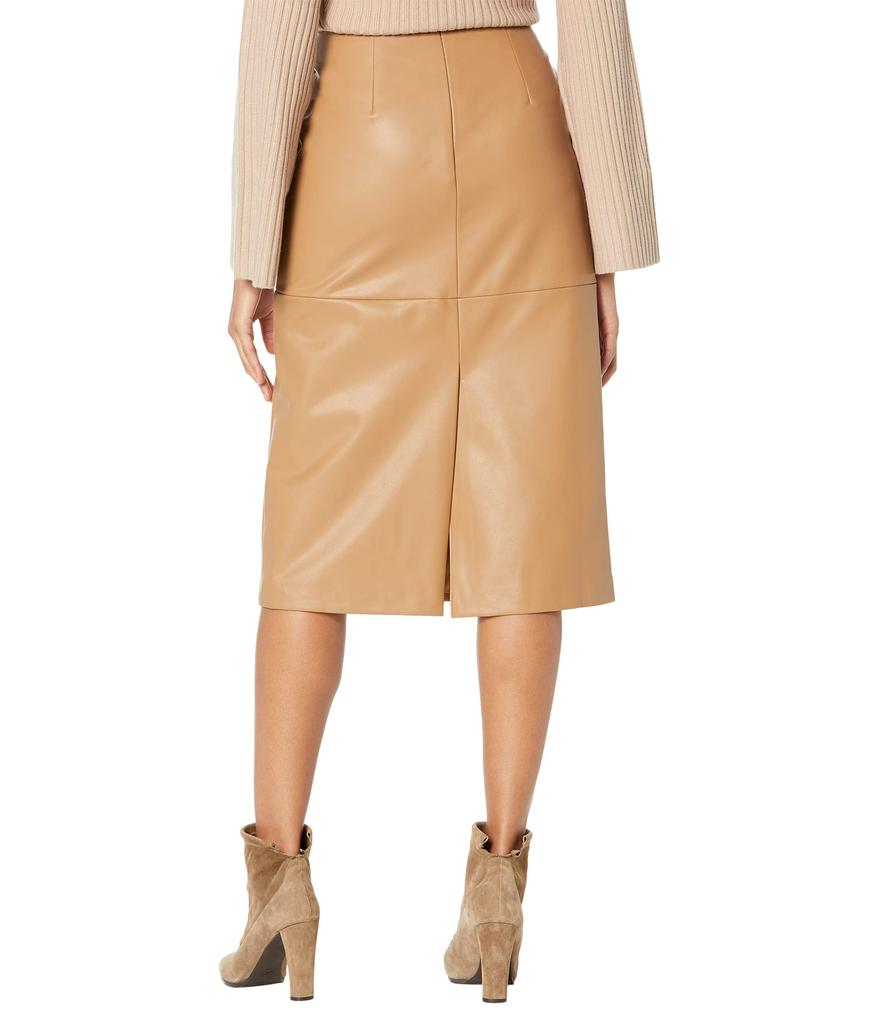 Doreen Cross Seamed Faux Leather Skirt商品第2张图片规格展示