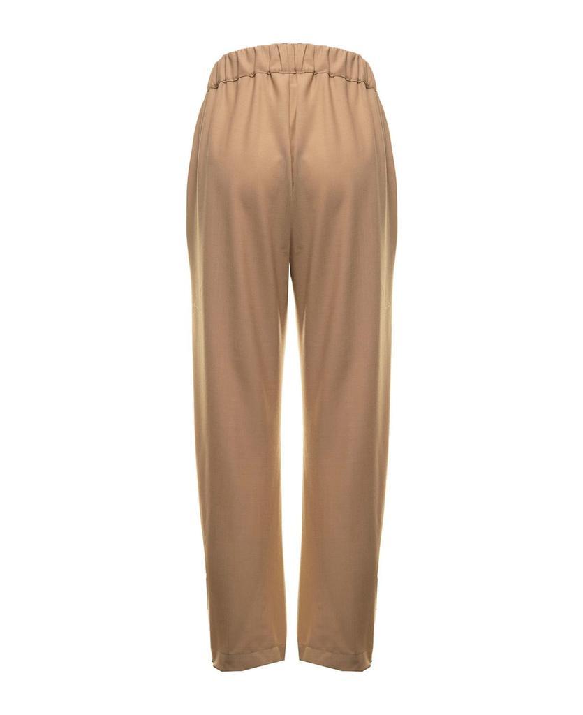 商品SEMICOUTURE|Camel Brown Virgin Wool Trousers,价格¥1443,第4张图片详细描述