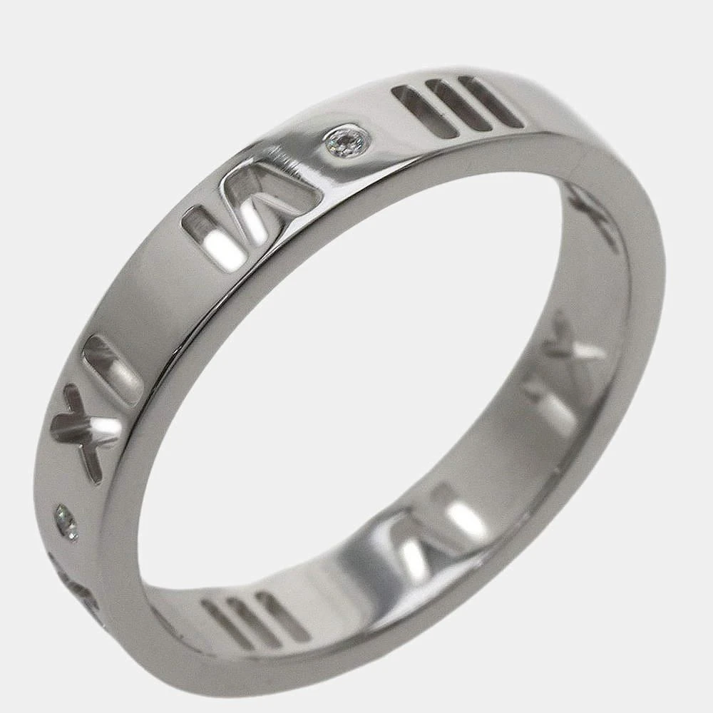 商品[二手商品] Tiffany & Co.|Tiffany & Co. Atlas Pierced Narrow 18K White Gold Diamond Ring EU 52,价格¥5073,第1张图片