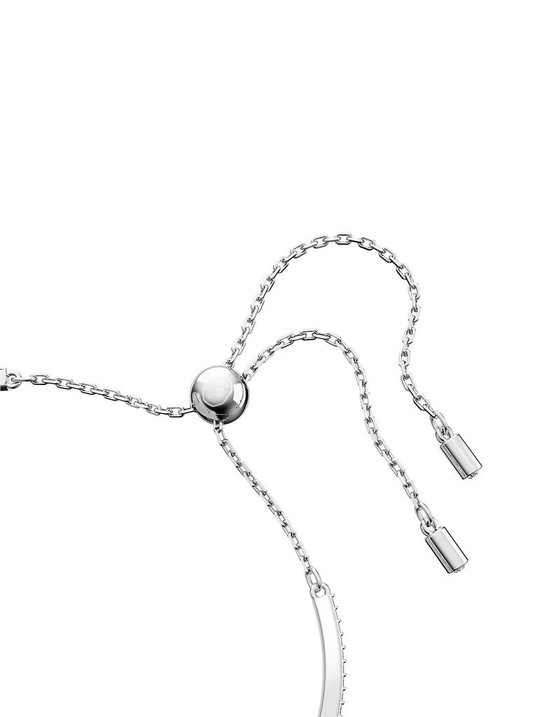 商品Swarovski|Swarovski Iconic Rhodium-Plated & Crystal Swan Bangle,价格¥1414,第4张图片详细描述